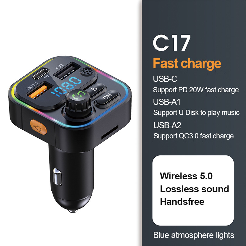 Bluetooth адаптер блютуз odbiornik Bluetooth akcesoria samochodowe inteligentny System samochodowy elektronika akcesoria samochodowe Adapter muzyczny: C17