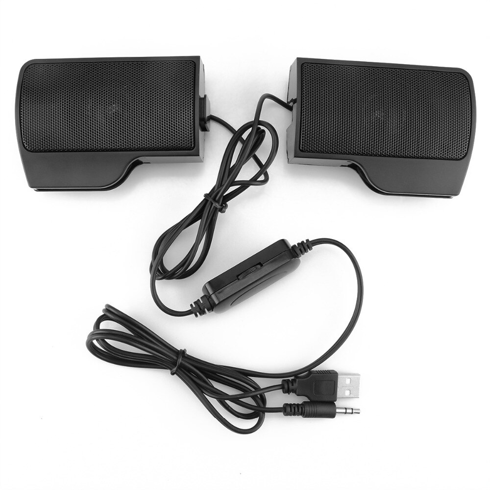 Mini Portable Clip-On USB Powered 3.5mm Jack Stereo Speakers Audio Speakers Support Volume Control For Laptop PC Desktop Tablet