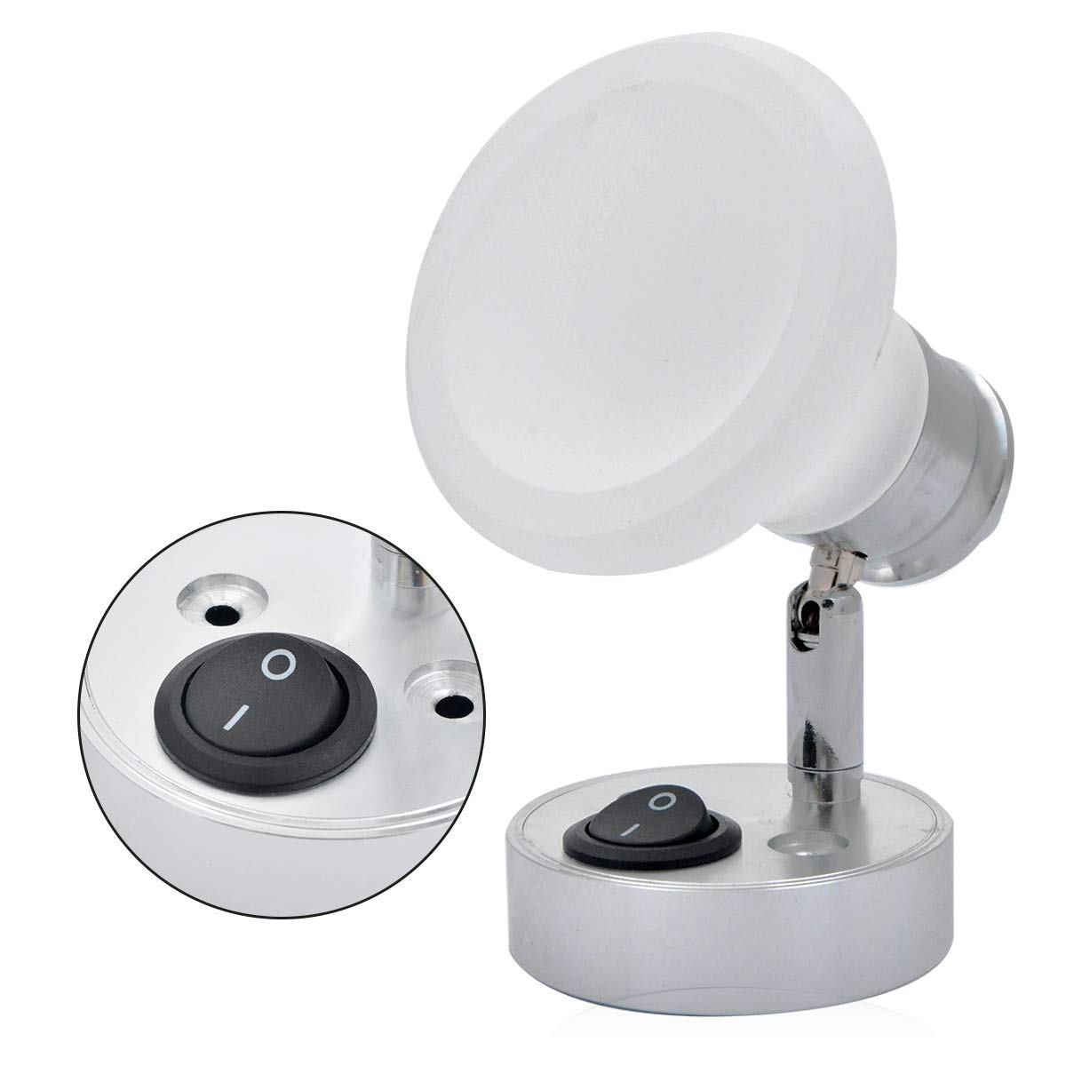 3500K 12V150LM LED Interior Light RV Caravan Trailer Boat Wall Mount Bedside Book Lamp