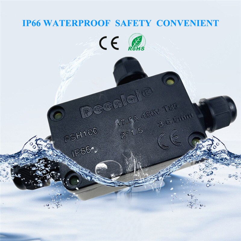 IP68 Waterdichte Connector I Vorm 250V 13A Draad Rechte Connector Quick Bedrading Waterdichte Connector Outdoor