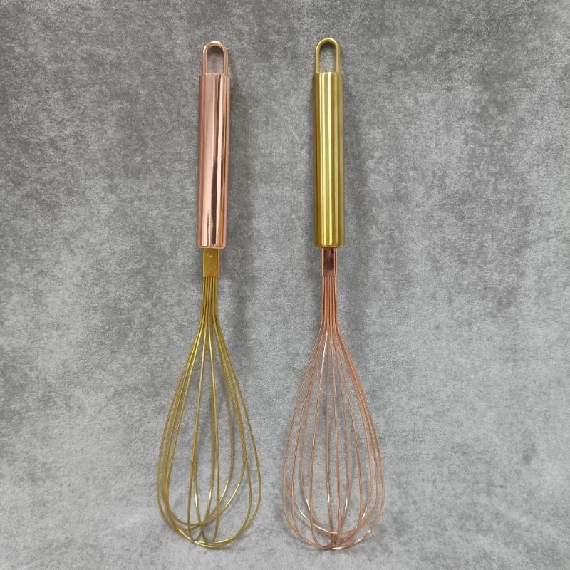 1Pcs Gold Edelstahl Schneebesen Hand Schneebesen Ei Mixer Backen Kuchen Werkzeug Backen Set Hause Ei Werkzeuge Küche zubehör für Ei