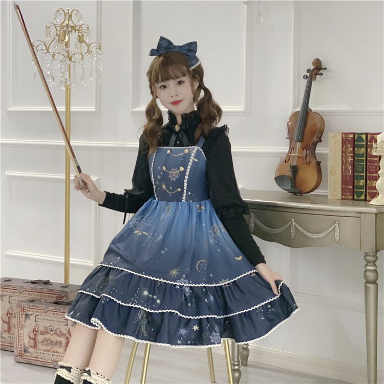 Vestido de tirantes estilo lolita, estilo japonés, estilo lolita, estilo jsk, estilo princesa dulce, estilo retro, para fiesta de té.