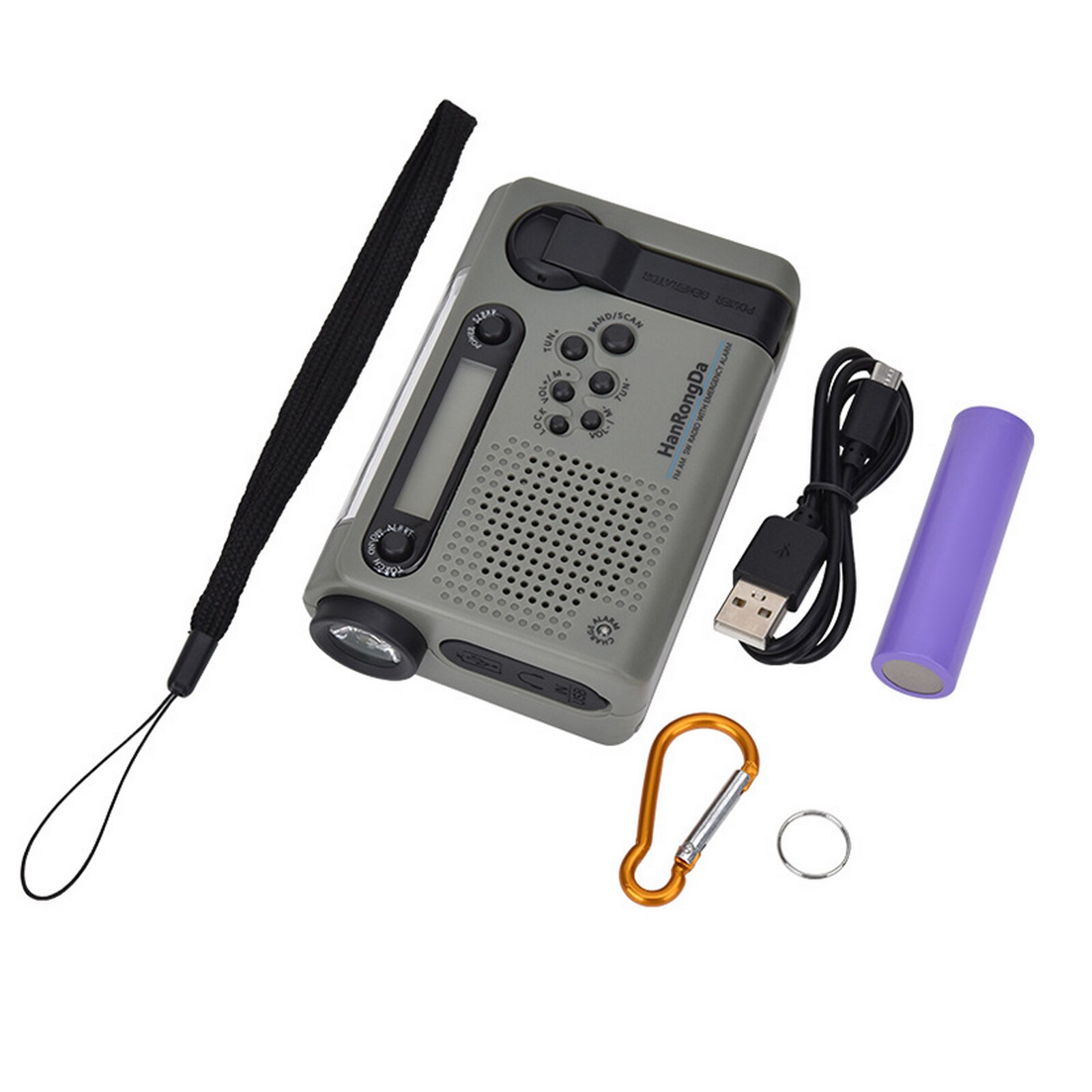 Waterproof Emergency Radio FM AM SW Crank Dynamo Solar Power Emergency Radio with LED Flashlight Reading Lamp Digital Radio