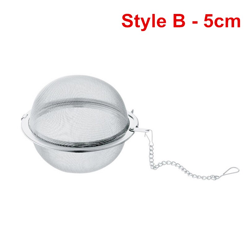 Stainless Steel Teakettle Locking Tea Filter Reusable Spice Seasoning Ball Mesh Herbal Ball Tea Coffee Strainer Infuser Tools: B (5cm)