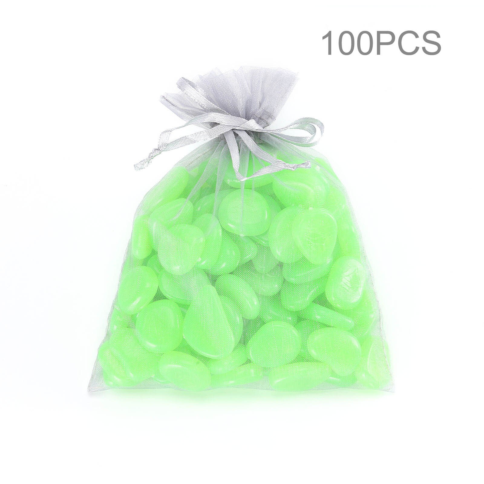 100Pcs Garden Luminous Glowing Stone Pebble Glow in the Dark Garden Glow Stones Rocks for Walkways Garden Path Patio Lawn Decor: Light Green