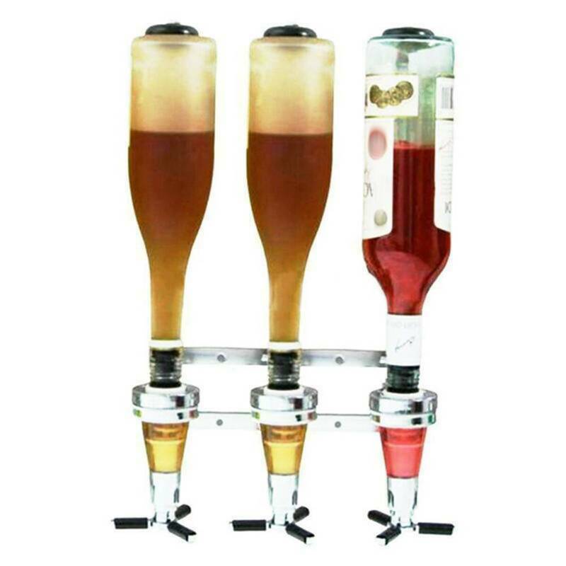 Bottle Stand Dispenser Wall Mounted Drinks Wine Spirits Steel Bar Optics Party