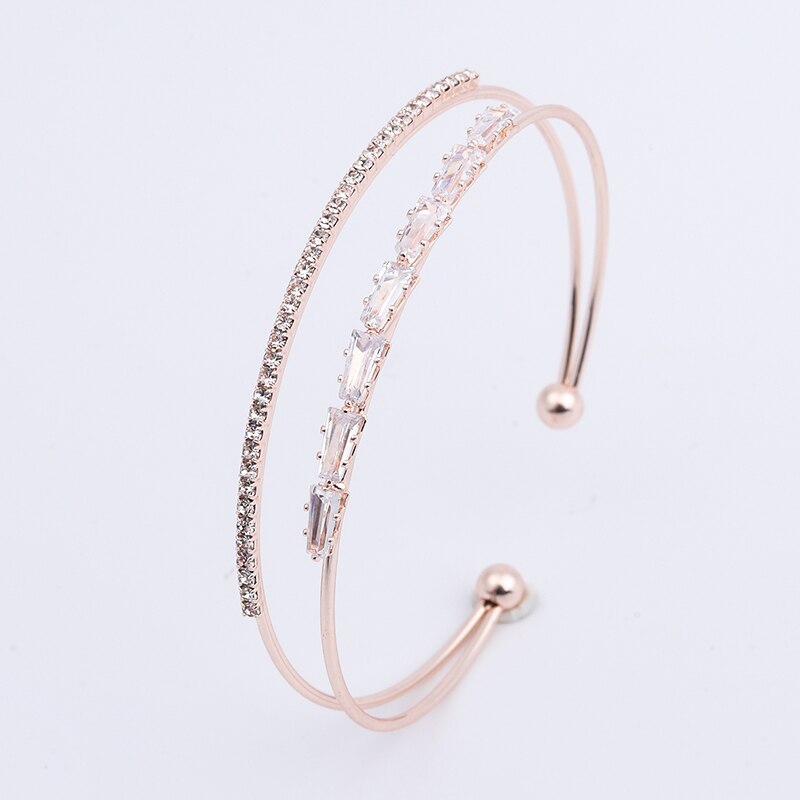 Popular Women/Lady's Rose Gold Color Clear Austrian Crystal Bracelets & Bangles Jewelry: 8