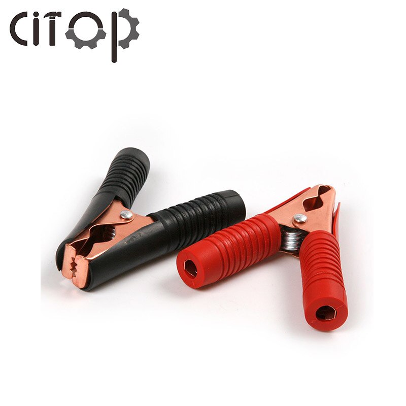 2pcs/set Car Alligator Clips Crocodile Clip 250V/100A Red+Black Electric Clamp Power Test Clip Electronic Testing Clamp Car/Bike