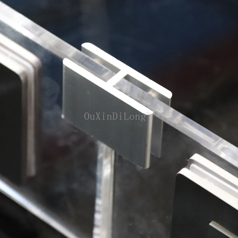 10PCS 180Degrees 2Ways Flat Glass Clamp Bracket Holder for Window Handrail Glass Aluminium Clamps for 2-20mm Glass Black JF1811