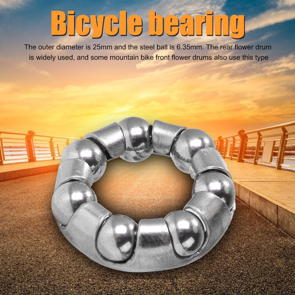 10pcs Bicycle Front/Rear Wheel Axle 1/4 inch x 7 Steel Ball Bearing Durable Bike Wheel Hub Bearings Cycling Replacement Parts