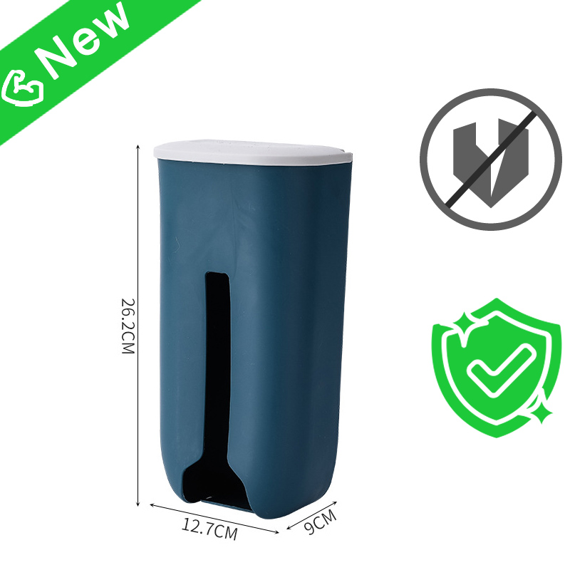 Organizzatore porta sacchetti di plastica da cucina, contenitore per sacchetti della spazzatura da appendere alla parete, contenitore per sacchetti della spazzatura da bagno, distributore per secchi, accessorio da cucina: nero