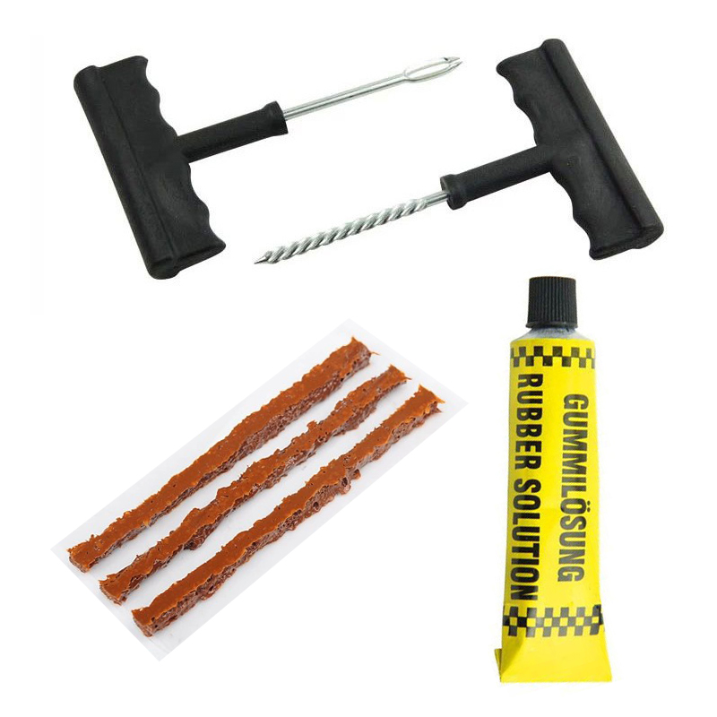 Car Tire Repair Tool Kit with Rubber Strips Tubeless Tyre Puncture Studding Plug Set Motorcycle Truck Vacuum Tire Repair Tool: Red
