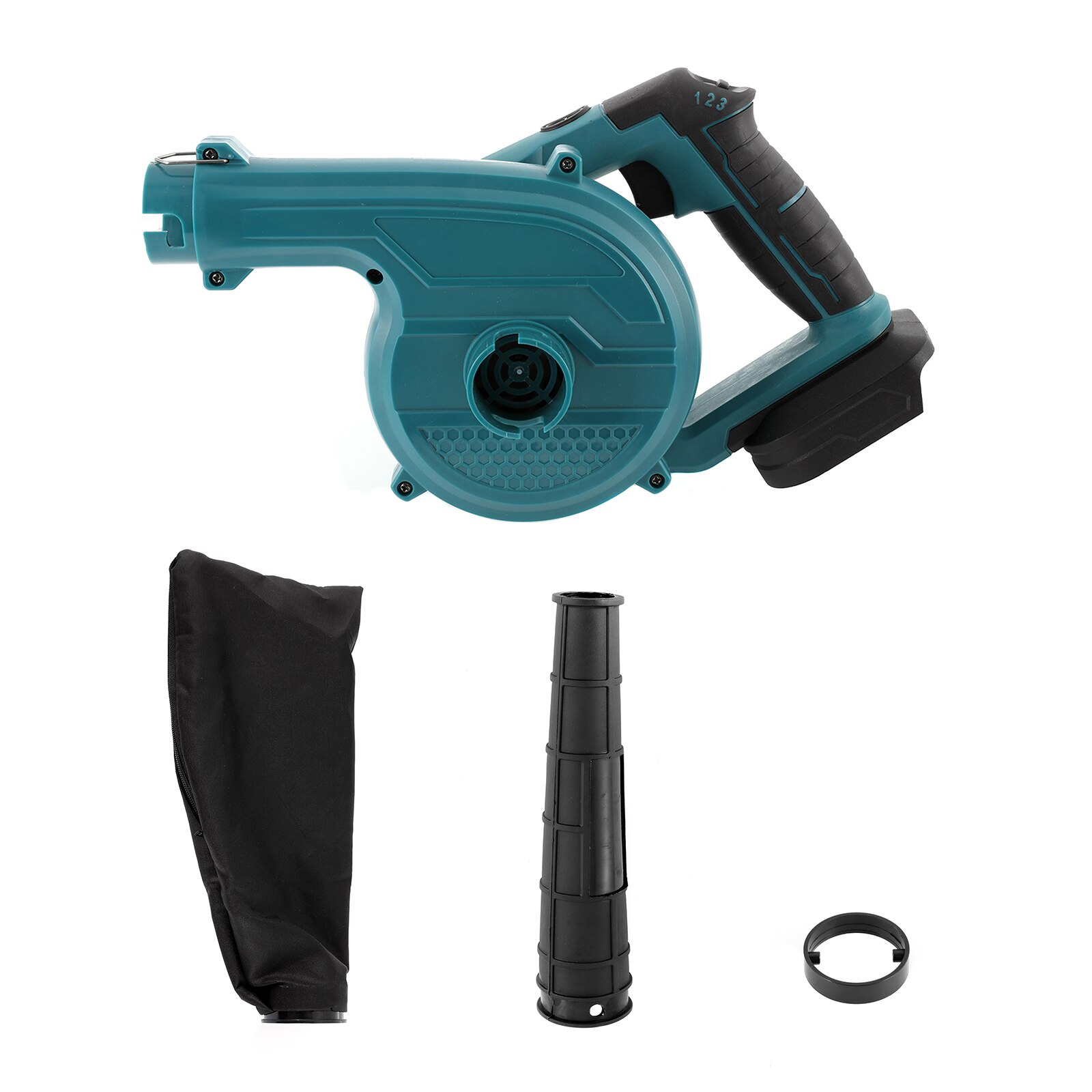 Electric Air Blower Suction Leaf Dust Collector Cleaner 180 Degree Rotation Speed Adjustable for Makita 18V Battery Power Tool: Blue