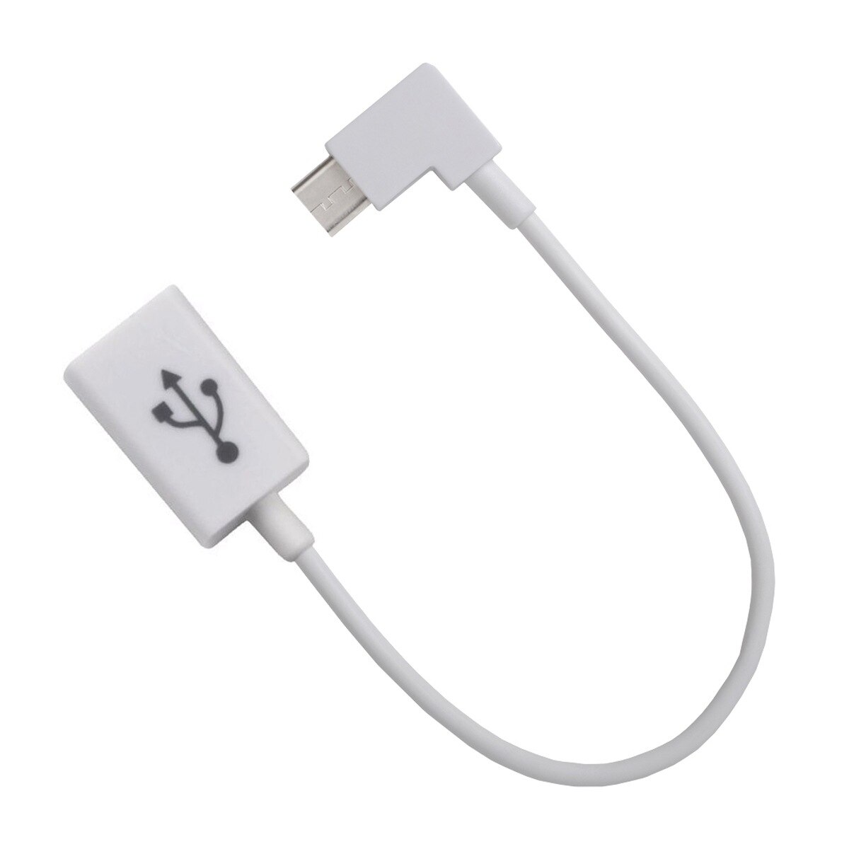 Jimier CABLECC Right Angled 90 Degree USB-C Type-C to USB 2.0 Female OTG Cable for Cell Phone Tablet & Laptop White