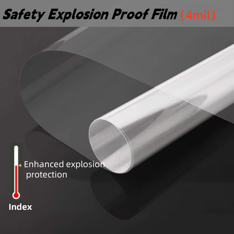 2/4 mil starke, transparente, explosionsgeschützte sicherheitsfolie für fenster – bruchsichere schutzfolie gegen glassplitter: 45cm*5m / Schwarz
