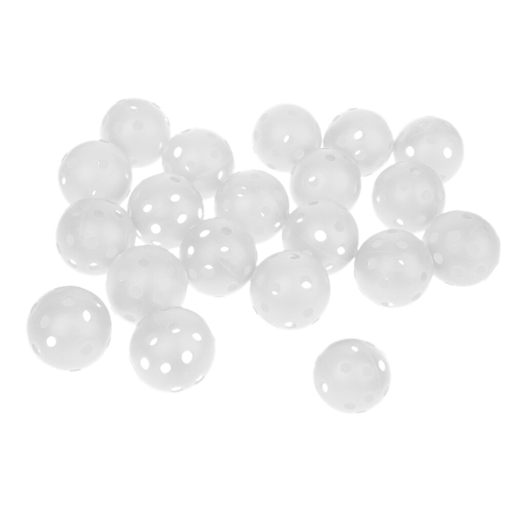 20 Pieces Plastic Hollow Golf Balls Perforated Practice Training Ball