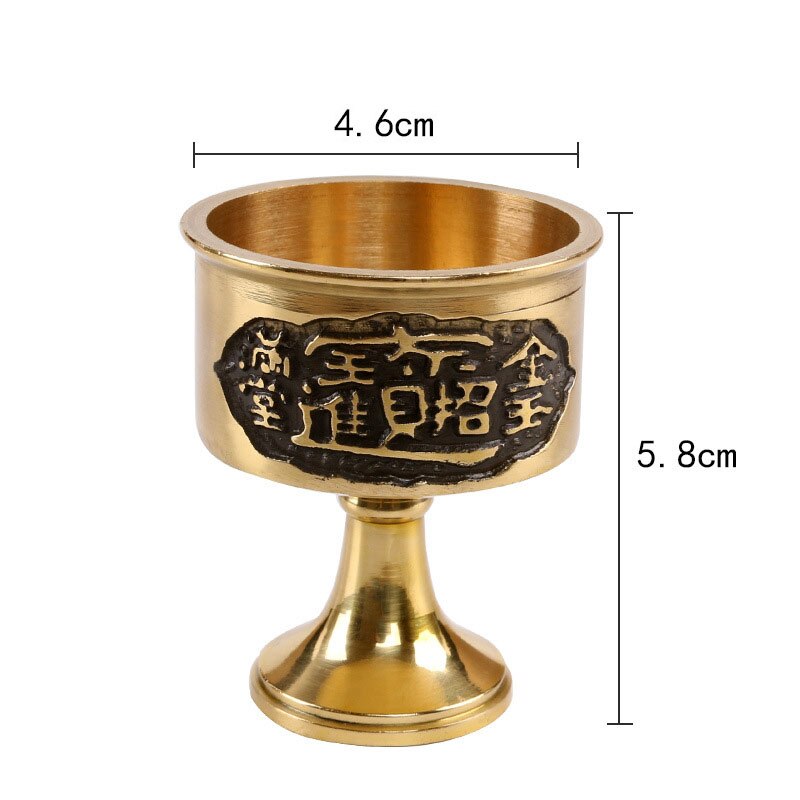 Vinglas bryllup drikke glas en kop te kop forsyninger bar husholdningsprodukter kobber boligindretning buddhistisk tempel zcf 004: 4.6 x 5.8cm