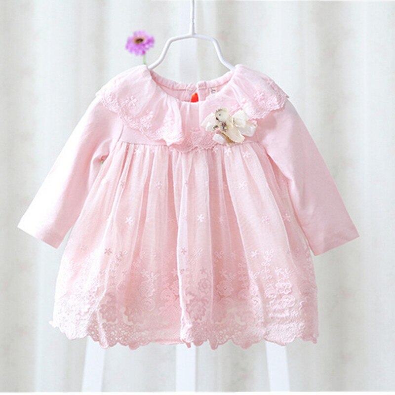 girl dress European style baby dress baby girls clothes cotton baby girl christening gowns pink
