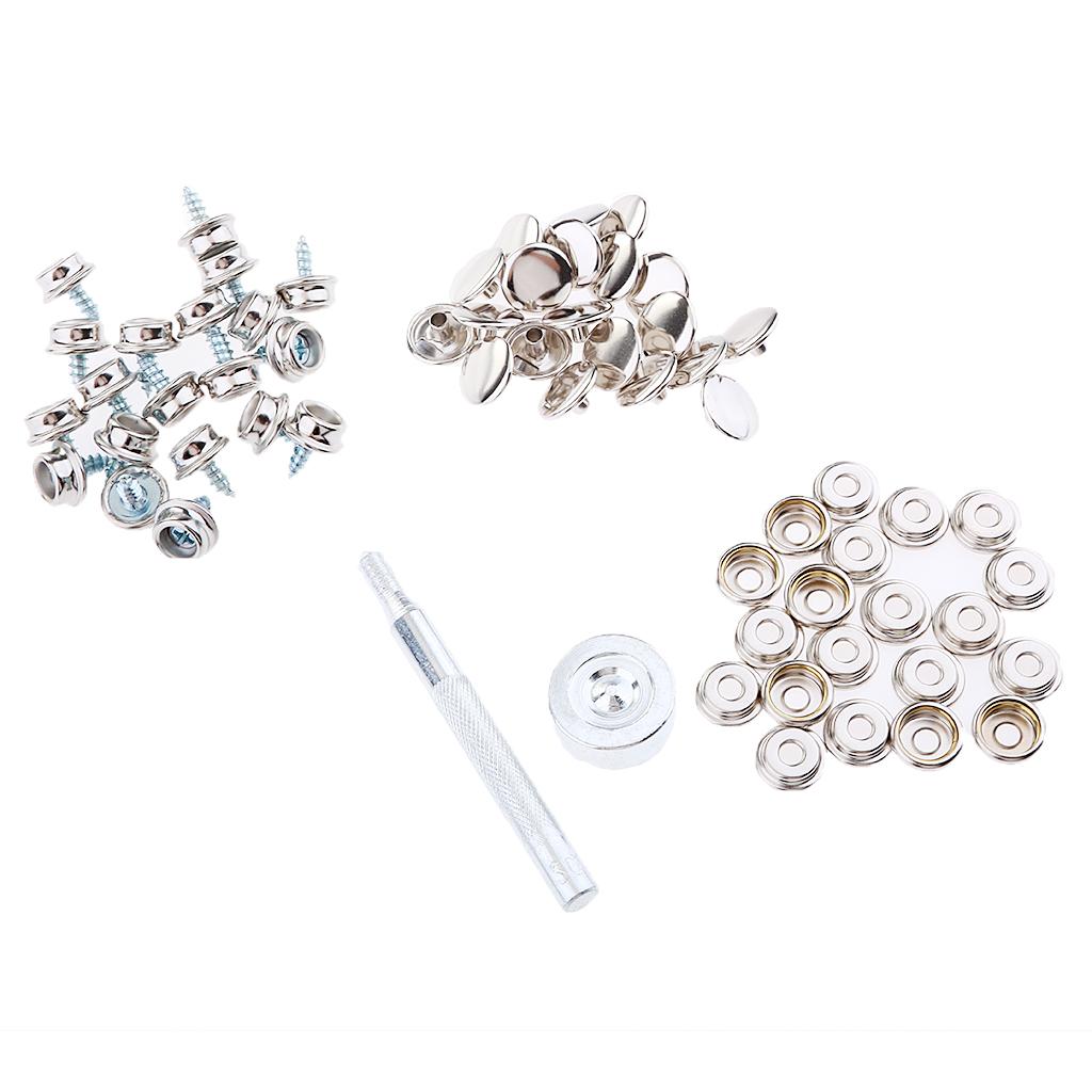 152 Pieces Stainless Steel Boat Marine 3/8'' Fastener Snap Cover Button Socket Press Stud Screw Kit