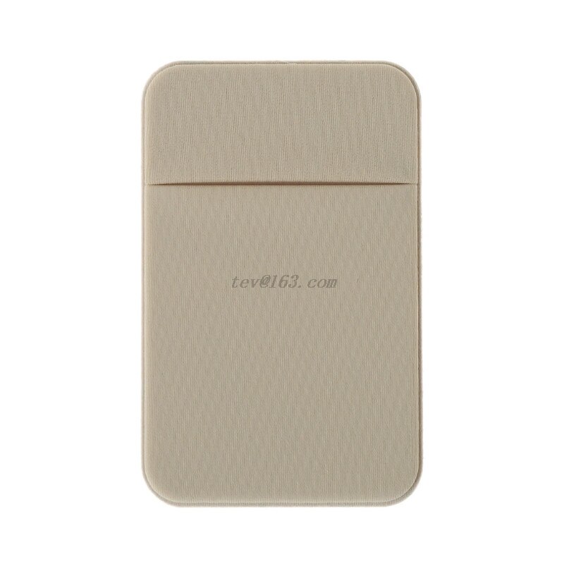 Mobiele Telefoon Credit Card Wallet Holder Pocket Stick-On Lijm Elastische Tool: Beige