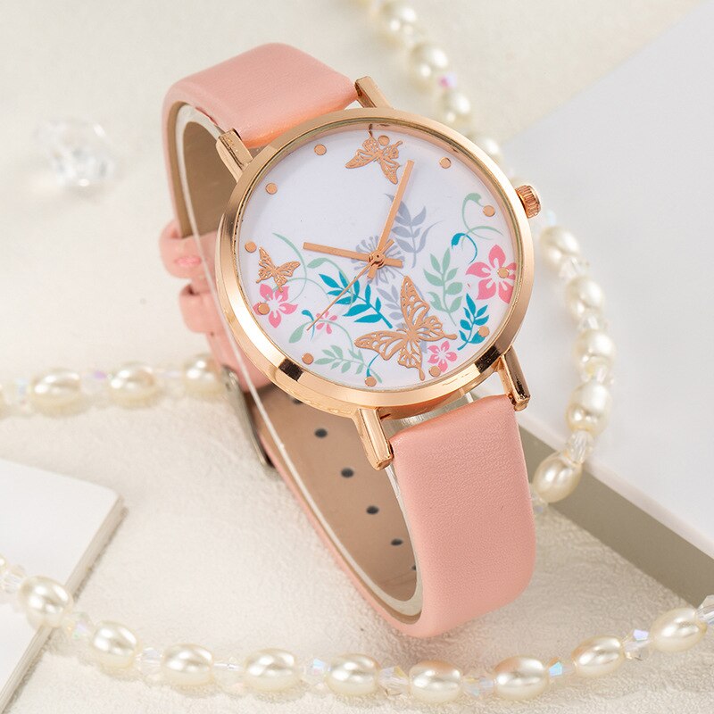 Reloj de mujer chapado en oro, reloj de Simple, reloj fino de cuarzo, ,