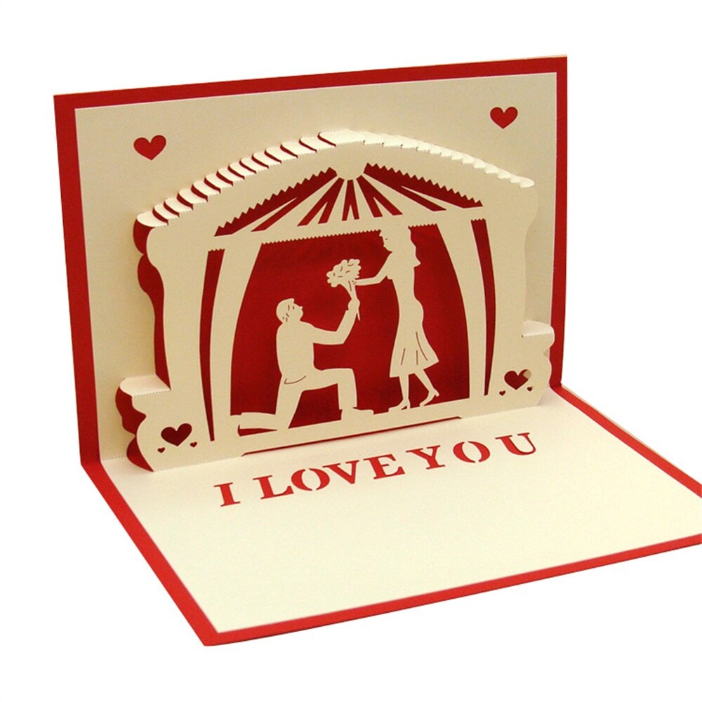 4pcs Cards Valentines Day Postcard Wedding Invitation Greeting Cards Anniversary for Her especially for you Love Card: 4pcs Love card