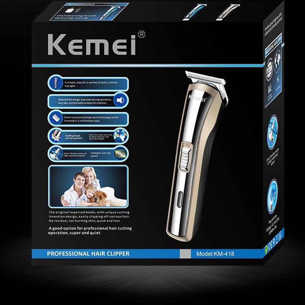 Kemei Km-418 Elektrische Tondeuse Olie Hoofd Elektrische Clipper Hoorn Cutter Pusher Haar Snijmachine Tondeuse Voor Mannen