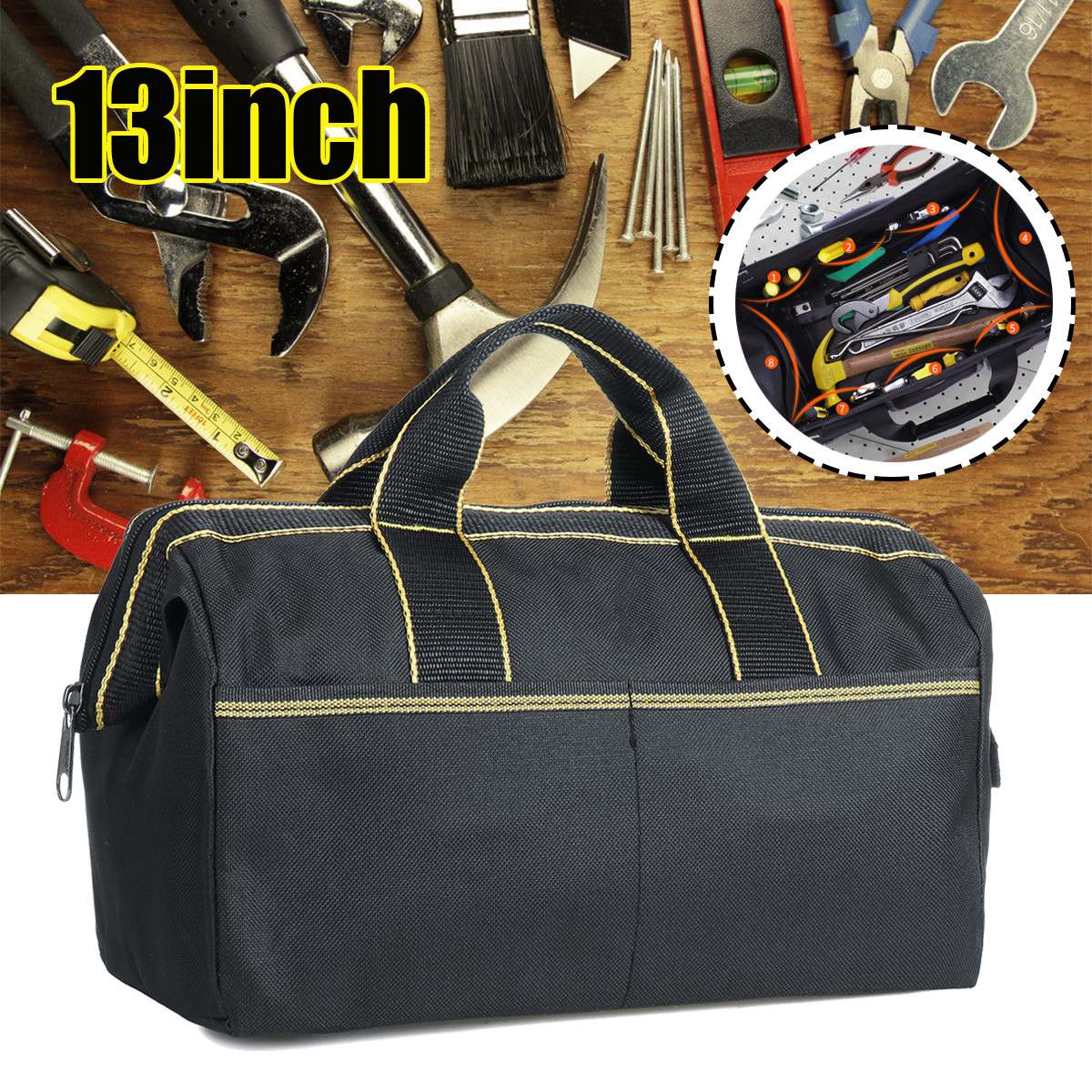 13 Inch Multifunction Oxford cloth Hand Tool Storage Carry Bags Portable Pliers Metal Tools kit Parts Hardware Organizer