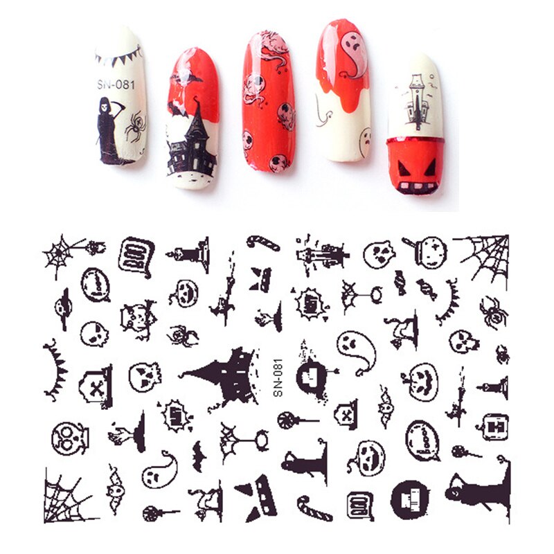 Luminoso Halloween Unghie Artistiche etichetta Zucca ragno per L'autoadesivo Del Chiodo 3D Consigli Decorazioni manicure Consigli