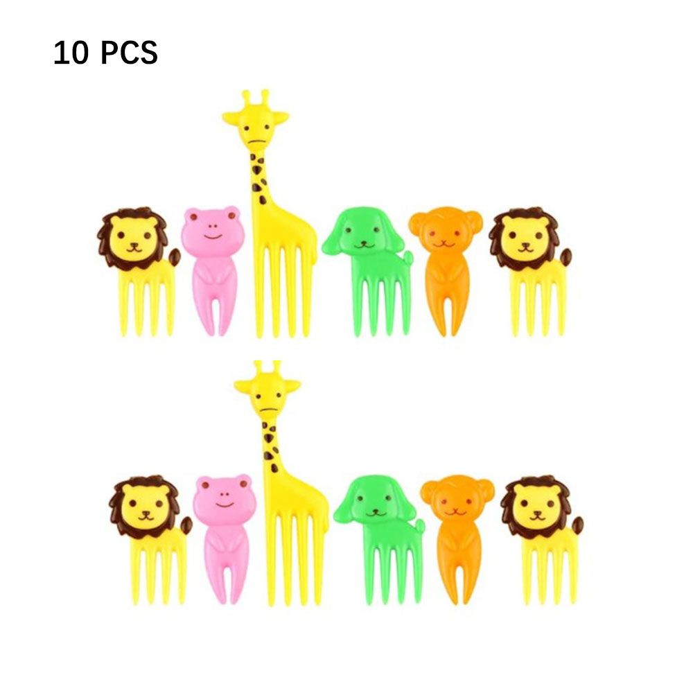 8pcs Fruit Fork Toothpick Leaves Plastic Decoration Lunch Box Bento Accessories Small Salad Tiny Fork Mini Cake Picks For Kids: 3(10pcs)