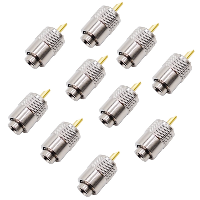 10 Stuks Rf Connector Uhf Male Connector RG8 RG58 Kabel Lug Antenne Connector PL259: Default Title