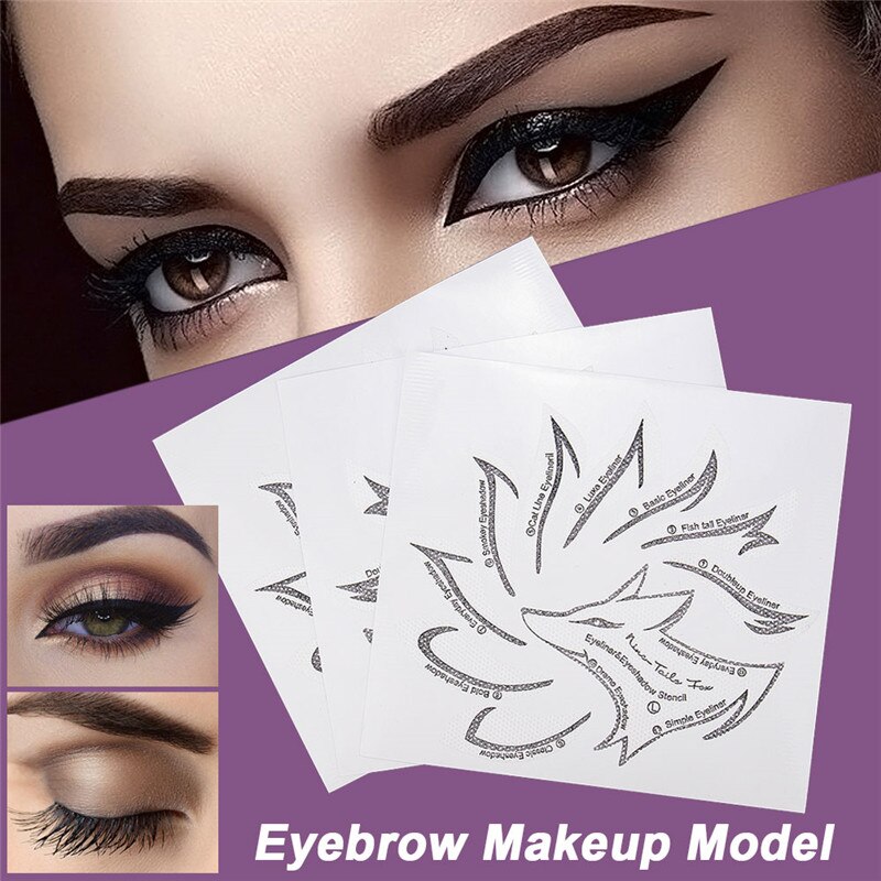 Plantillas para delineador de ojos, modelos de plantillas para dar forma a la sombra de ojos, herramientas de maquillaje, 20 unidades