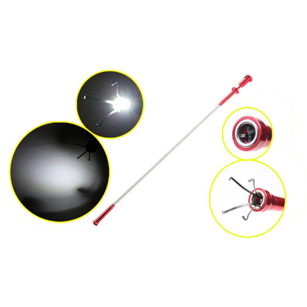Claw Magnetic Pick-up Tool 4 Claws with Bright LED Light Flexible Spring Magnet Grab Grabber Fingers Prongs Pick Up Tool