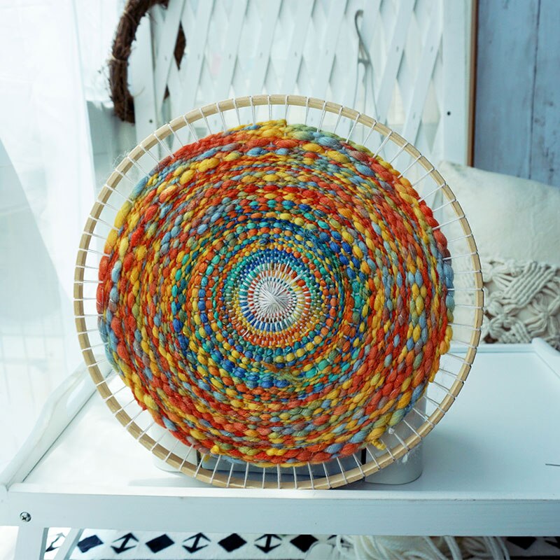 15%,round wooden loom Hand-knitting machine for DIY handmade wall hangings Household weaving tools 29*29CM