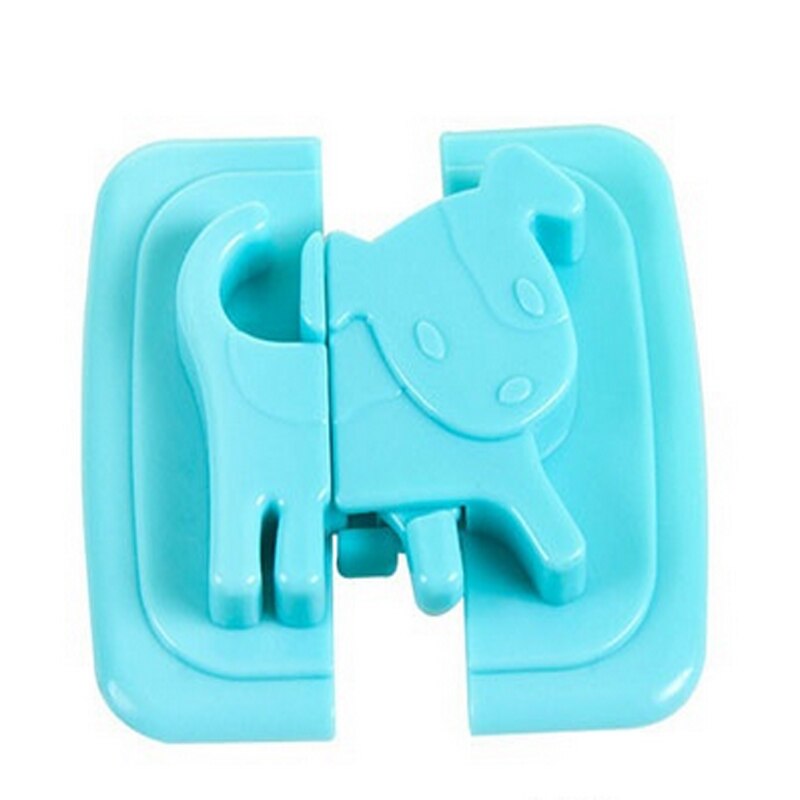 Verrou d&#39;armoire de sécurité pour bébé, en forme de dessin animé, soins pour bébé, produits pour serrure de porte de réfrigérateur: blue