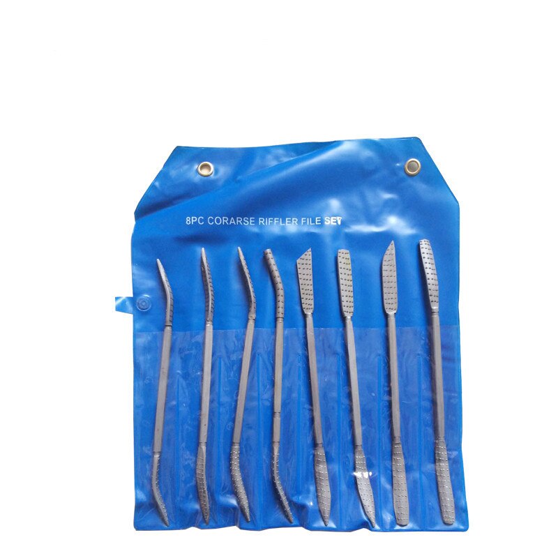 Citop 8pcs Rasp File Set Double Ended Coarse 190mm Rasper Cutting Repair Tool Carbon Steel Curved Hand File For Wood Carving: Default Title