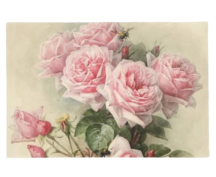 Trendy shabby pink viktoriansk roser køkken dørmåtte klassisk romantisk blomster dørmåtte skridsikker blomst soveværelse badeværelse tæppe