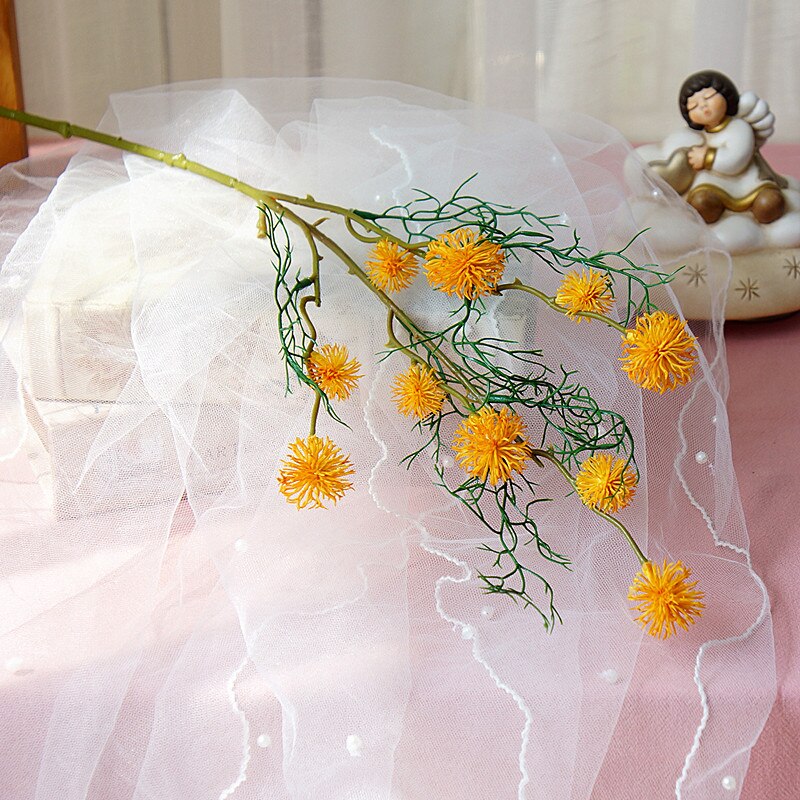 Kunstige tidsel blomster imiteret plastik efterår planter glitch sprays centerpiece indretning bryllup valentinsdag hjem dekoration: Orange