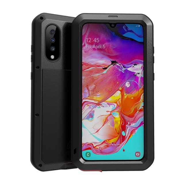 AMORE MEI Potente Cassa Del Metallo Per Samsung Galaxy A70 Cassa di Alluminio Impermeabile Antiurto Copertura per Samsung A70 Gorilla di vetro UN 70: black / original package