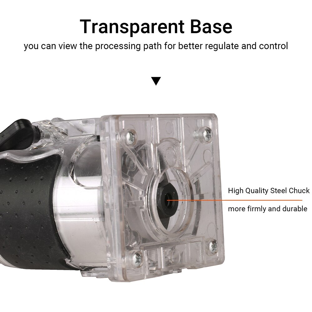 KKmoon 800W 30000r/min Multifunctional Electric Wood Trimmer Wood Router Laminate Trimmer Slotting Trimming Groov