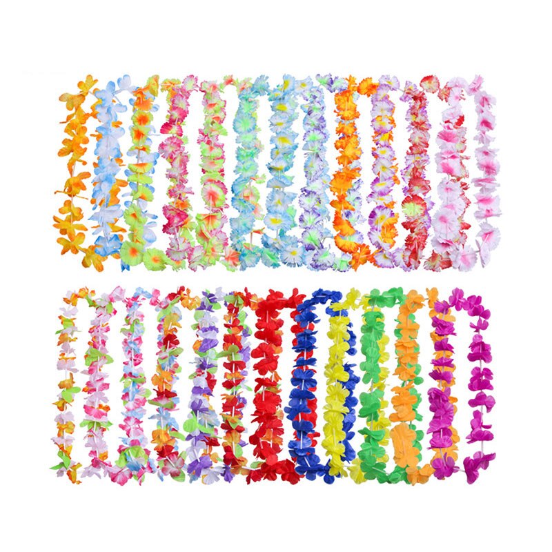 5 uds. Guirnalda de flores hawaianas para fiestas Hawaianas, guirnalda hawaiana, collar Hawaiano, decoración Floral de granja, adornos fiestas, guirnalda