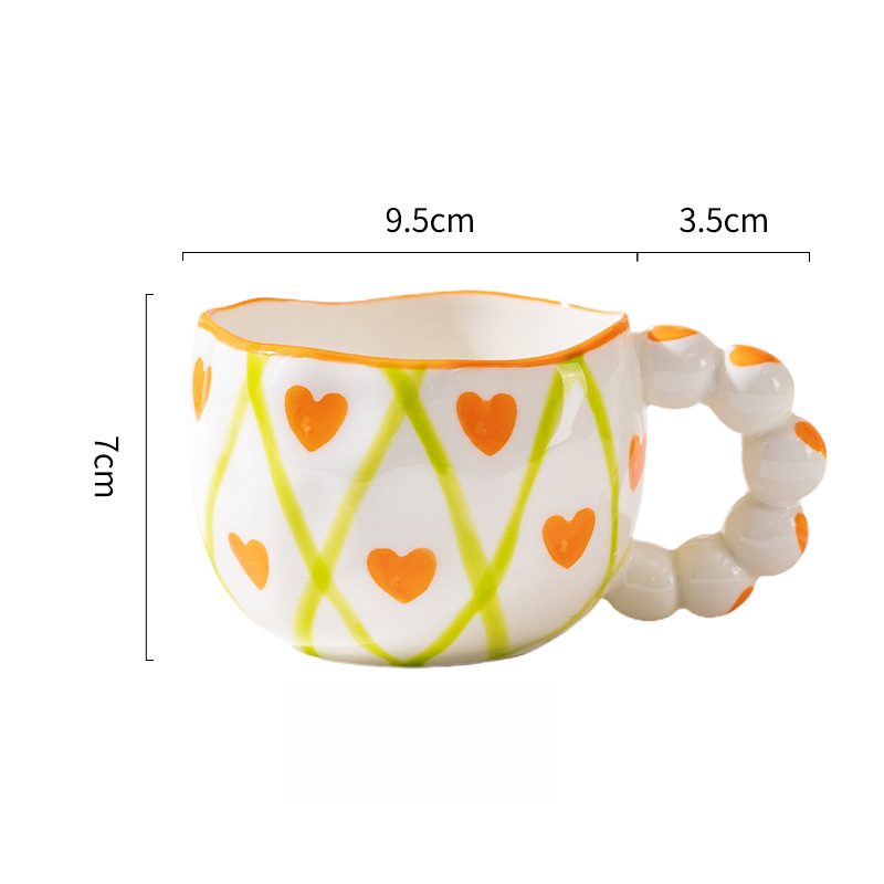 Urocze ceramiczne kubki z wzorem chmur i serc, filiżanki robić kawy, kubki robić herbaty mlecznej z kwiatami, naczynia robić napojów 250 ml, kuchnia: BIAŁY