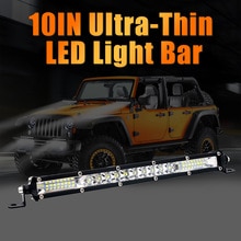 10 inch Ultra-Thin LED Light Bar Combo Beam Spot Flood Beam ATV Offroad SUV Spot light