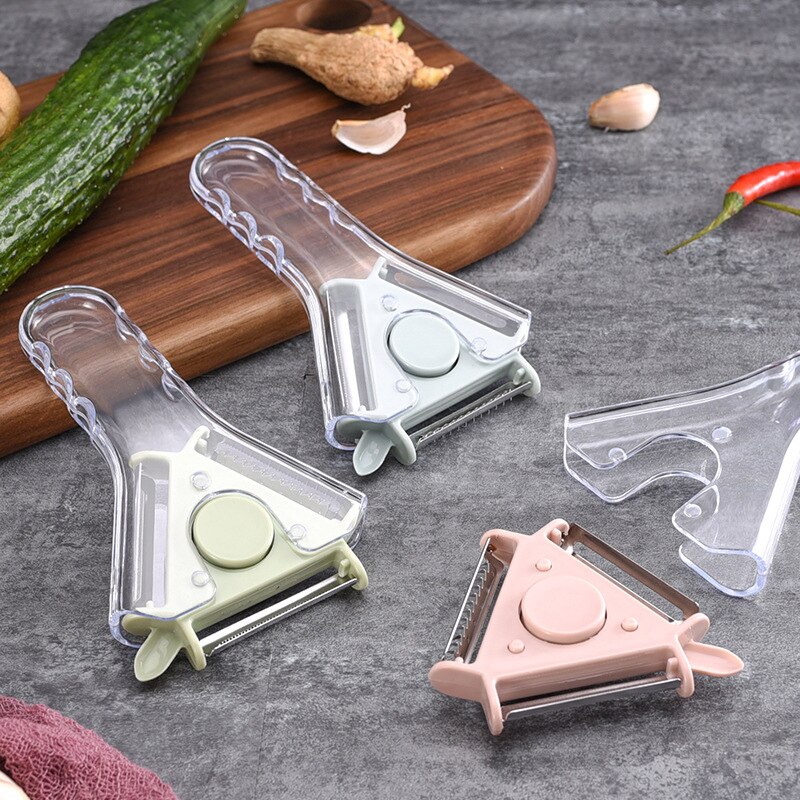 3 In 1 Multi Function Rotary Hanging Round Fruit Vegetable Tools Planer Peeler Cutter Kitchen Gadgets