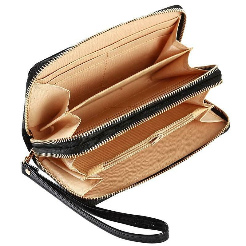 Vrouwen Dubbele Rits Portefeuilles Dames Portemonnee Mode Portemonnee Vrouwelijke Lange Handtas Telefoon Tas Voor Vrouwen