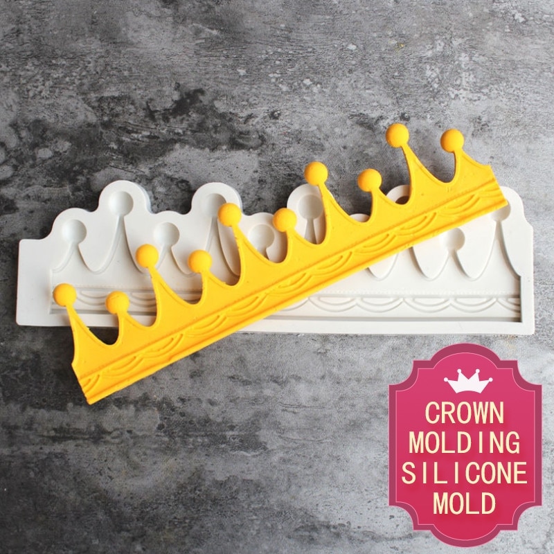 Crown Shape Strip Silicone Mold 3D Fondant Cake Decoration Mold Prince Princess Children's Birthday Cake Crown Decoration Mold