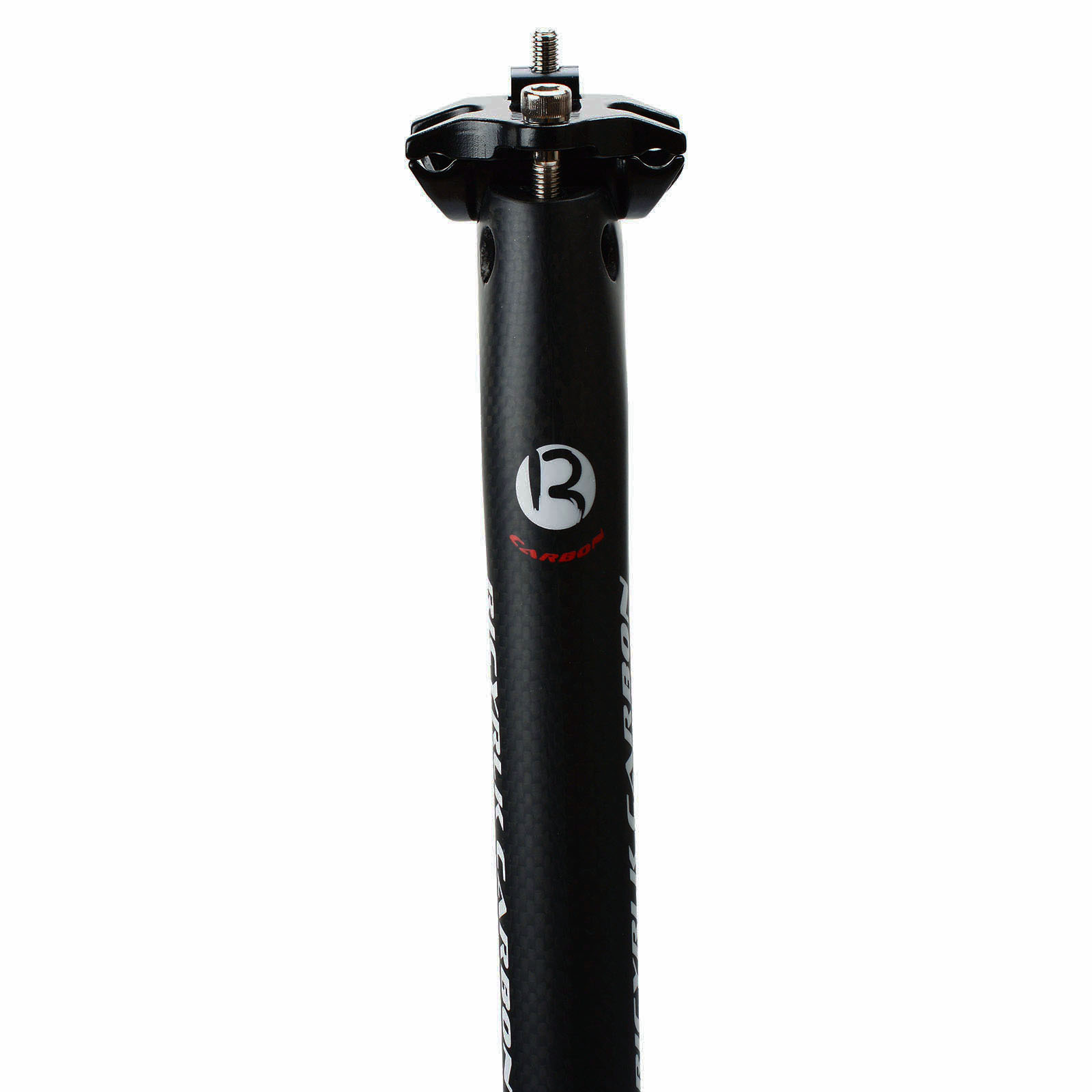 Tija de sillín de fibra de carbono para bicicleta de carretera, poste de asiento de viento de corte, /27,2/30,8x31,6/350mm, 3K, 400