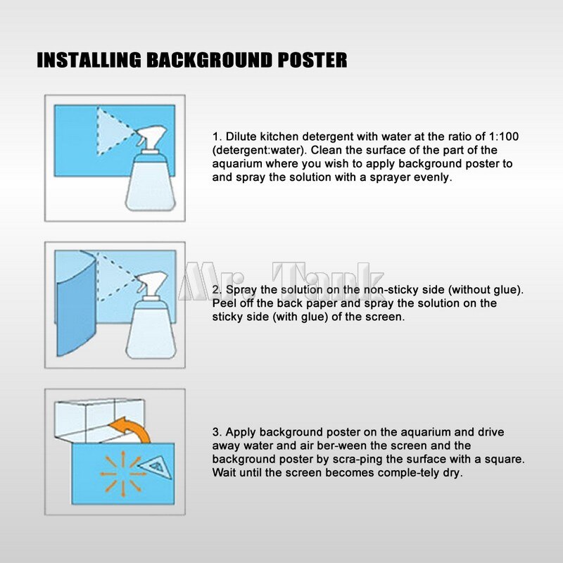 Mr.Tank PVC Aquarium Background 3D Effect Brick Grain Wall Decor Customization Reptile Fish Tank Landscape Wallpaper Ornament