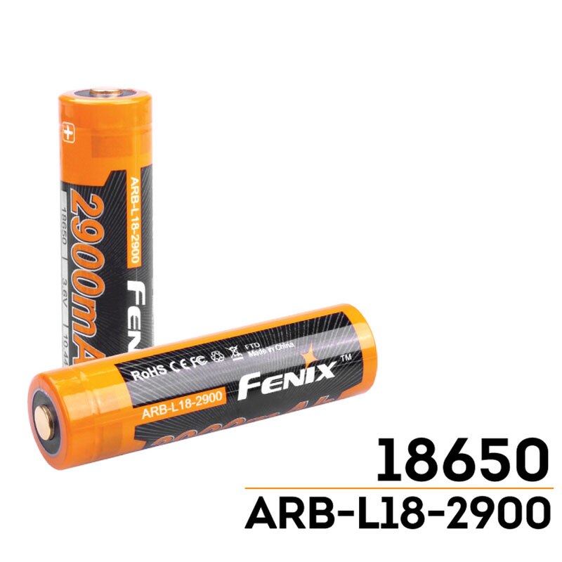 2 stuks Fenix ARB-L18-2900 Hoge Capaciteit 18650 Batterij-2900 mAh