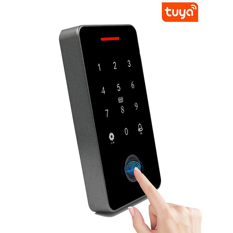 Outdoor IP67 Waterproof TUYA Access Control Keypad RFID 13.56MHZ Standalone Rfid Fingerprint Reader: device only